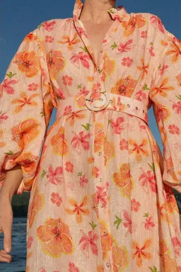 Palm Noosa Noddy Spanish Hibiscus Linen Maxi Dress Floral Size 12 for rent on The Volte - image 6