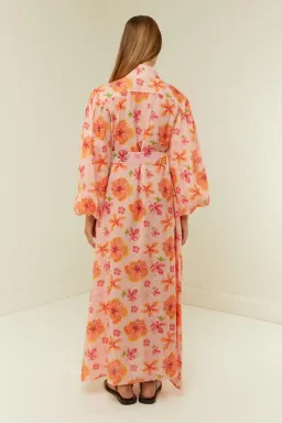 Palm Noosa Noddy Spanish Hibiscus Linen Maxi Dress Floral Size 12 for rent on The Volte - image 3