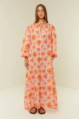 Palm Noosa Noddy Spanish Hibiscus Linen Maxi Dress Floral Size 12 for rent on The Volte - image 5