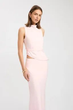Kookai Maria High Cowl Top & Maxi Skirt Set Heavenly Pink Size 12 for rent on The Volte - image 2