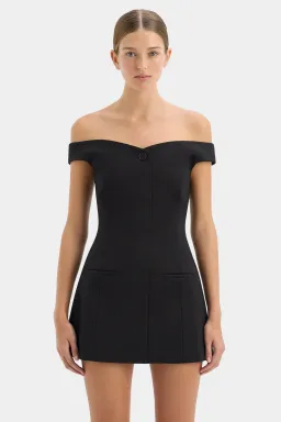 Sir the Label Sandrine Off Shoulder Mini Dress Black Size 0 / AU 6 for rent on The Volte - image 2