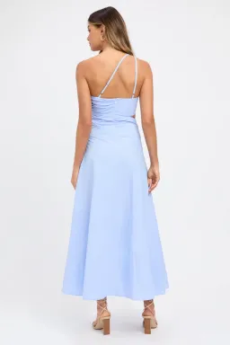 Kookai Poplin One Shoulder Dress Serenity Blue Size 8 AU for rent on The Volte - image 2