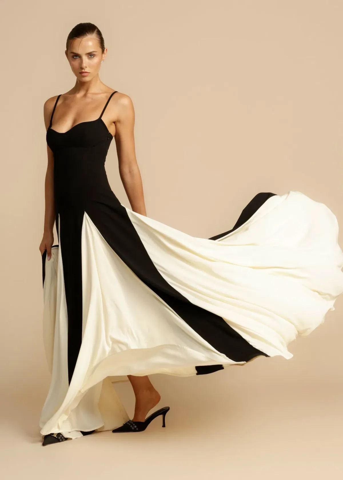 Arcina Ori Paloma Maxi Dress in Black/Cream Size L / AU 12 for rent on The Volte - main image