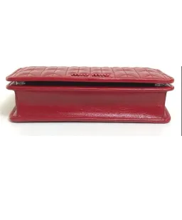Miu Miu Matelasse Flap Clutch with removable strap Red for rent on The Volte - image 3