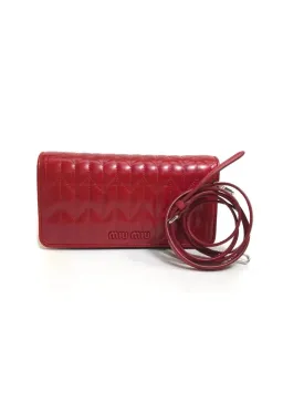 Miu Miu Matelasse Flap Clutch with removable strap Red for rent on The Volte - image 1
