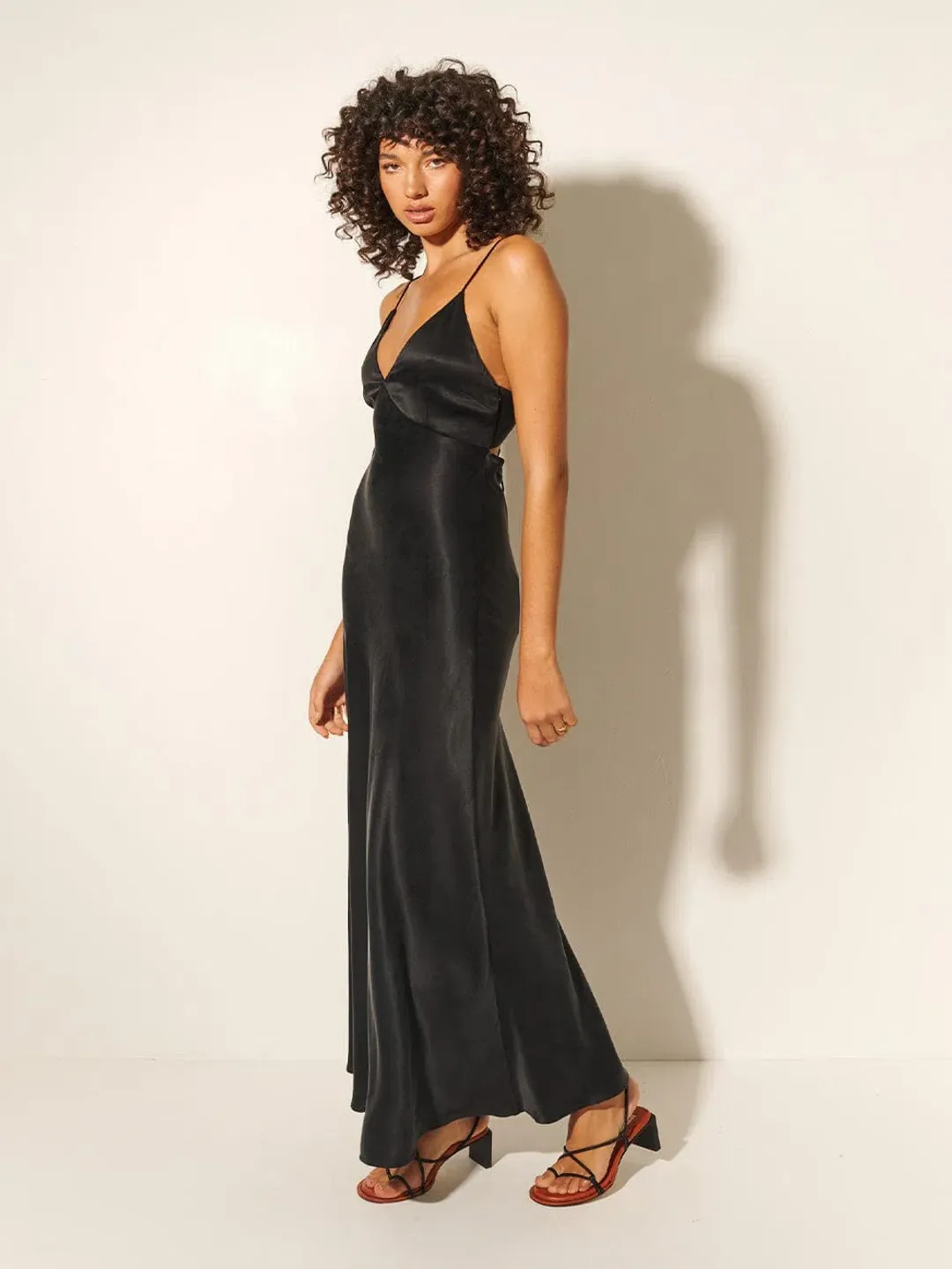 Kivari Bianca Slip Dress Black Size 4 for rent on The Volte - main image