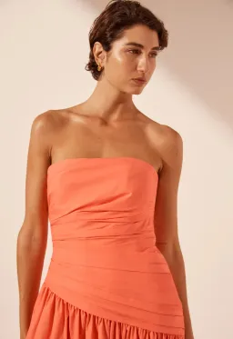 Shona Joy Maiori Strapless Tiered Maxi Dress in Coral Size 6 for rent on The Volte - image 2