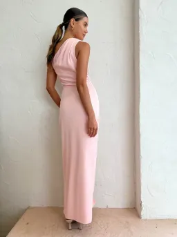 Sofia The Label May Draped One Shoulder Gown In Baby Pink Size 10 for rent on The Volte - image 5