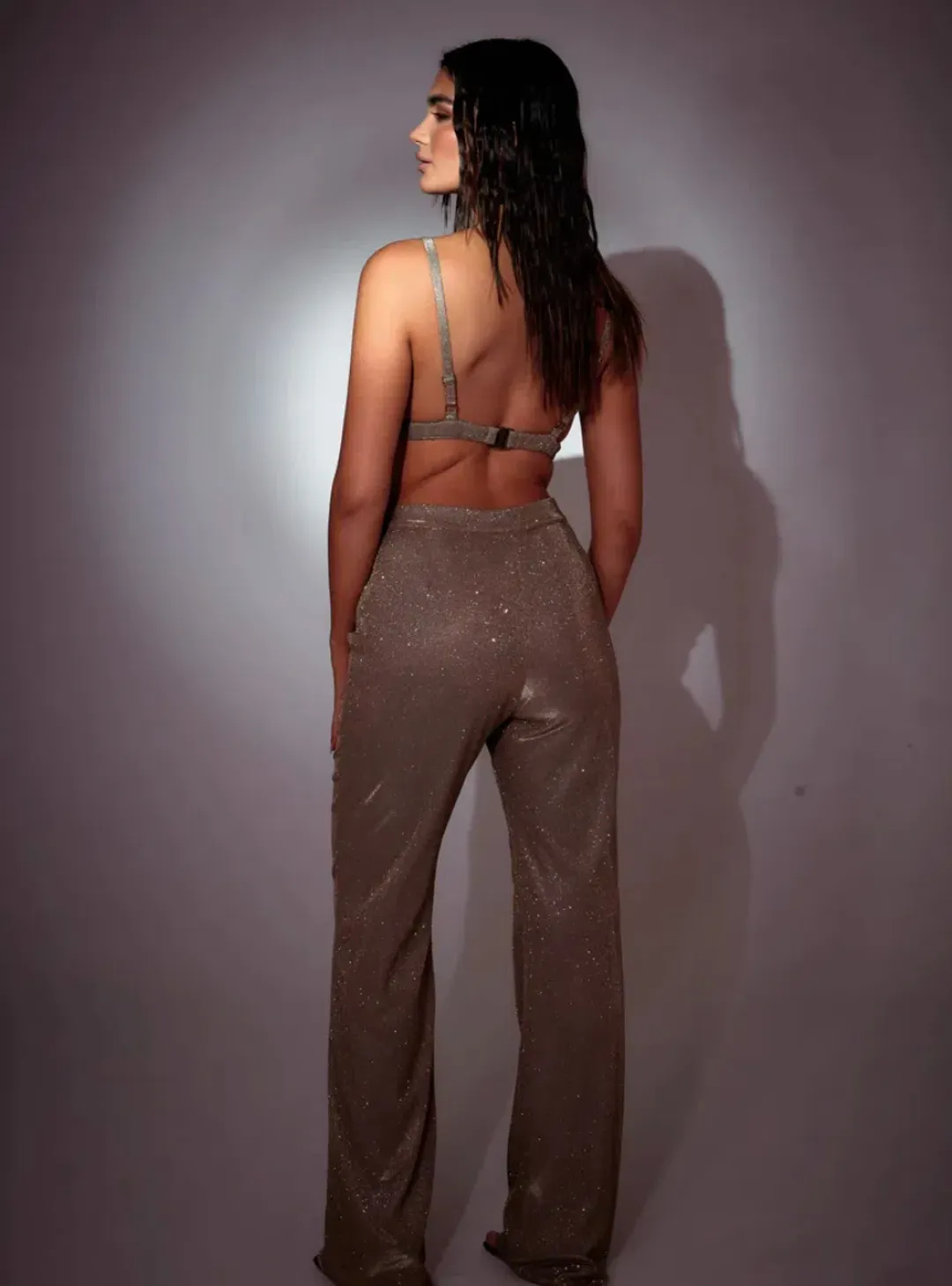 Sla The Label Set Astrid Bralette Top & Santorini Pants Bronze Size 14  for rent on The Volte - main image