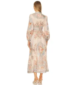Zimmermann The August Plunge Midi Dress in Sky Blue Floralsize 4/Au16 for rent on The Volte - image 2