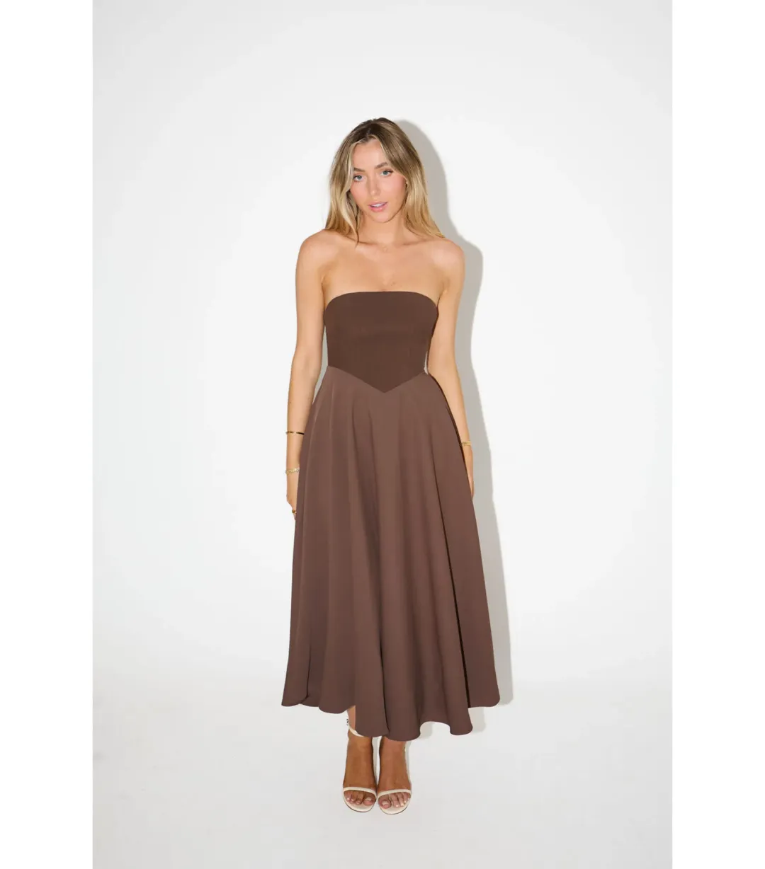 Odd Muse Ultimate Muse Strapless Dress Brown Size 14 for rent on The Volte - main image
