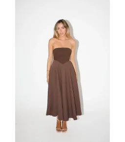 Odd Muse Ultimate Muse Strapless Dress Brown Size 14 for rent on The Volte - image 1