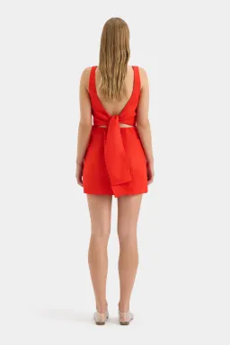 Sir the Label Iris Tie Mini Dress in Scarlet Size 2/Au 10 for rent on The Volte - image 2