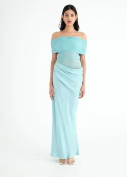 Benni Nico Off Shoulder Aquamarine Blue Size 12 for rent on The Volte - image 1