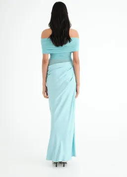 Benni Nico Off Shoulder Aquamarine Blue Size 12 for rent on The Volte - image 2