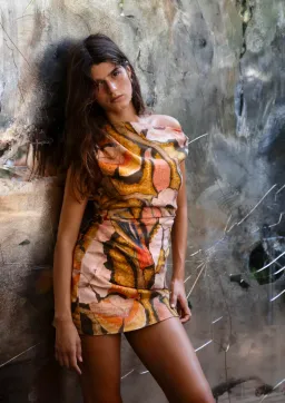 Sir the Label Talulah Knot Mini Dress Sanderling Floral  Size 10 for rent on The Volte - image 4