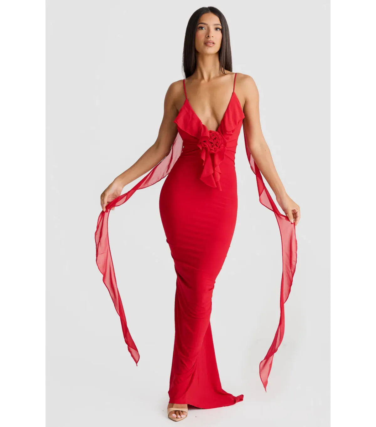Melani The Label Red Floor Length Dress Red XS/Au 8  for rent on The Volte - main image