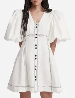 Aje Cherished Mini Dress Ivory Size 10 for rent on The Volte - image 3