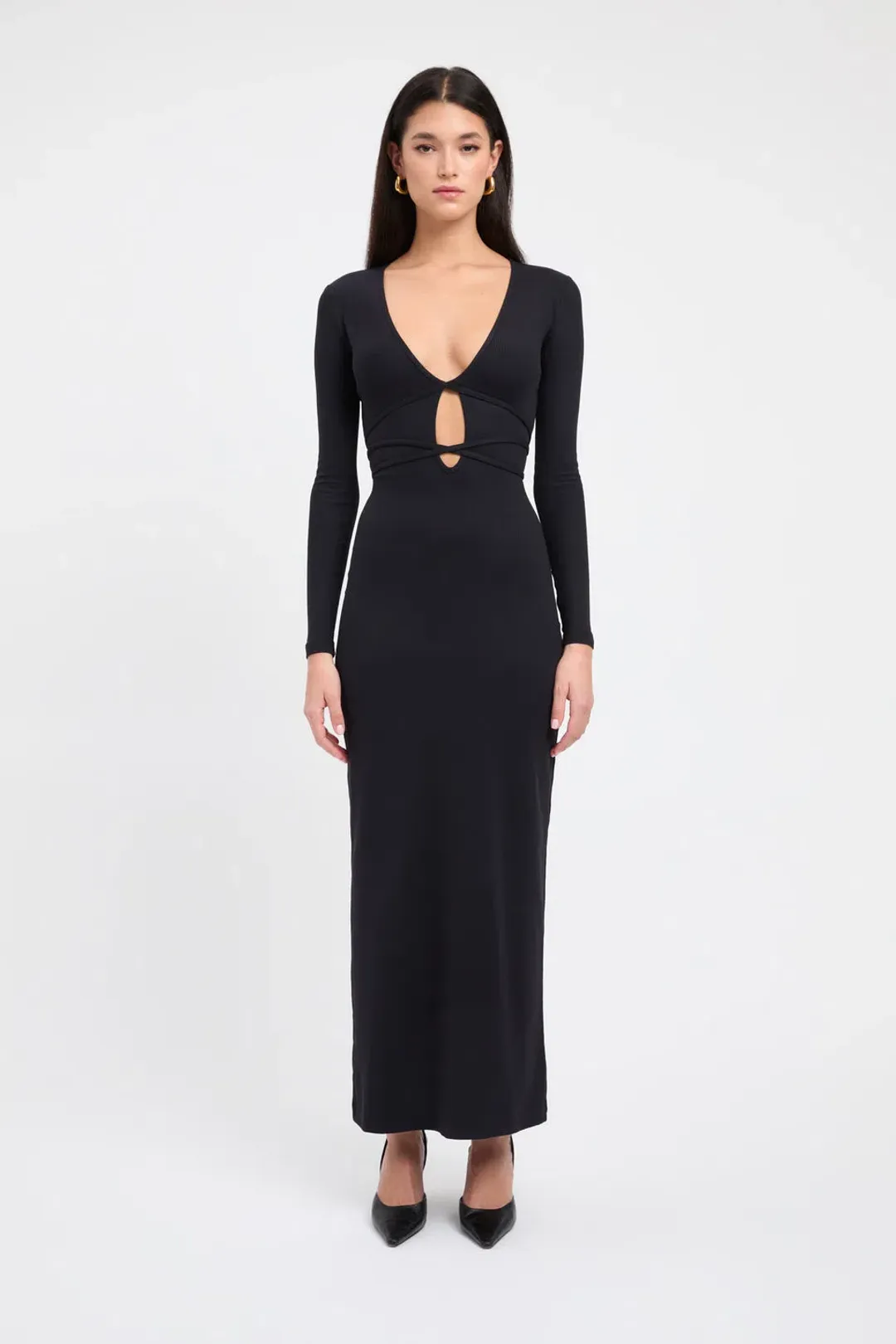 Kookai Sereya Maxi Dress Black  Size 6 for rent on The Volte - main image
