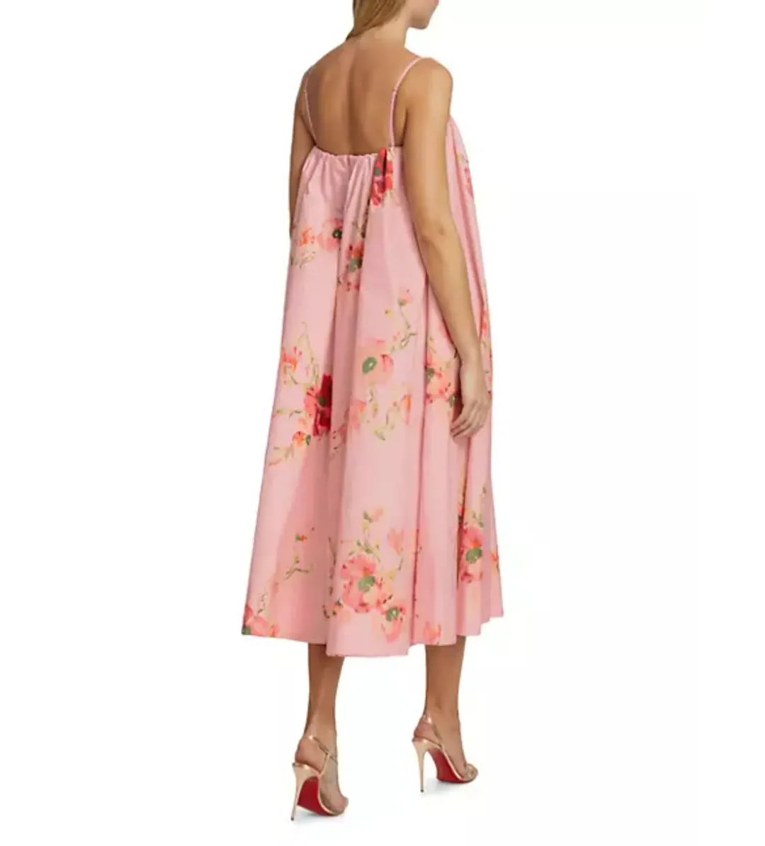 Zimmermann Lightburst Puff Midi Dress in Red Floral Size 0 / AU 8  for rent on The Volte - main image
