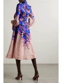 Zimmermann High Tide Buttoned Midi Dress Purple Ikat Floral Size 0 / AU 8 for rent on The Volte - image 2