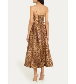 Zimmermann Crush Panelled Midi Dress Leopard 1 / AU 10  for rent on The Volte - image 4