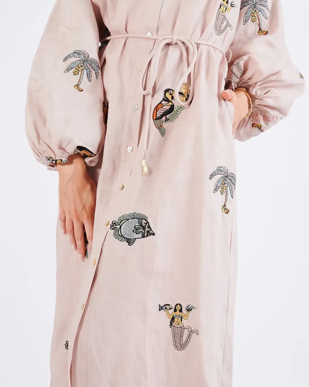 Alemais Vacay Mermaid Shirtdress Pink Size AU 10  for rent on The Volte - main image