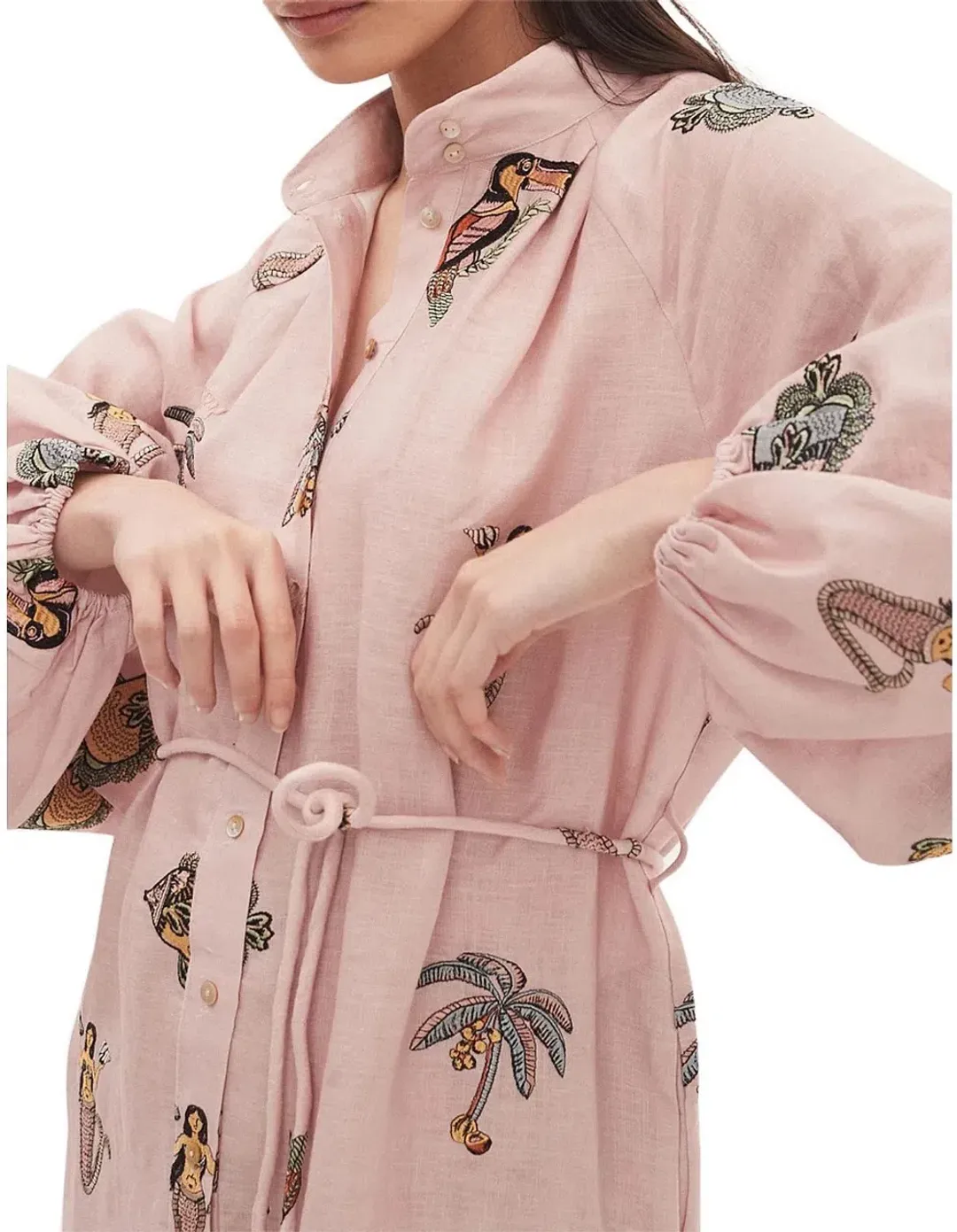 Alemais Vacay Mermaid Shirtdress Pink Size AU 10  for rent on The Volte - main image