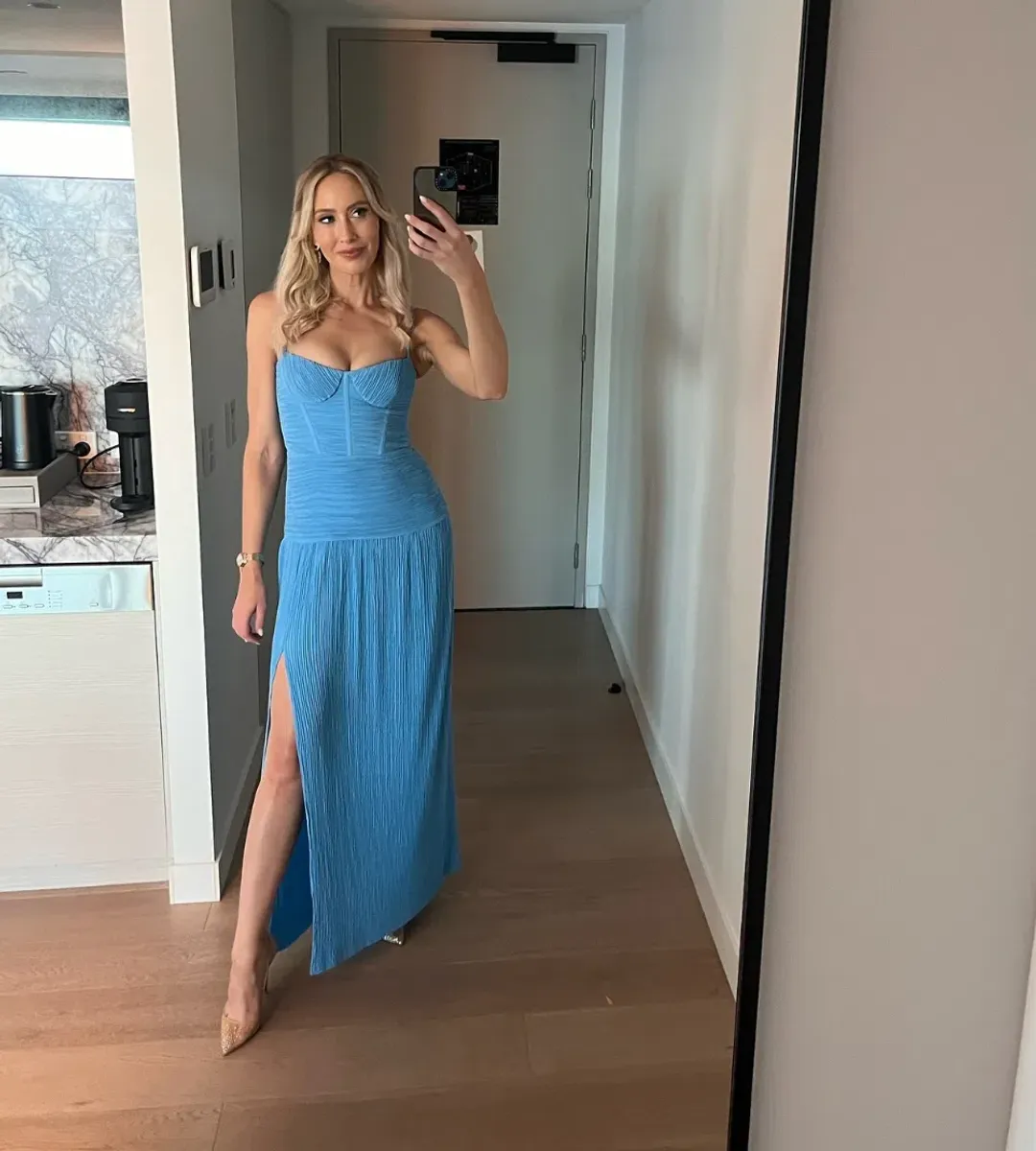 Manning Cartell Double Time Pleat Dress in Cerulean Blue Size S / AU 8 for rent on The Volte - main image