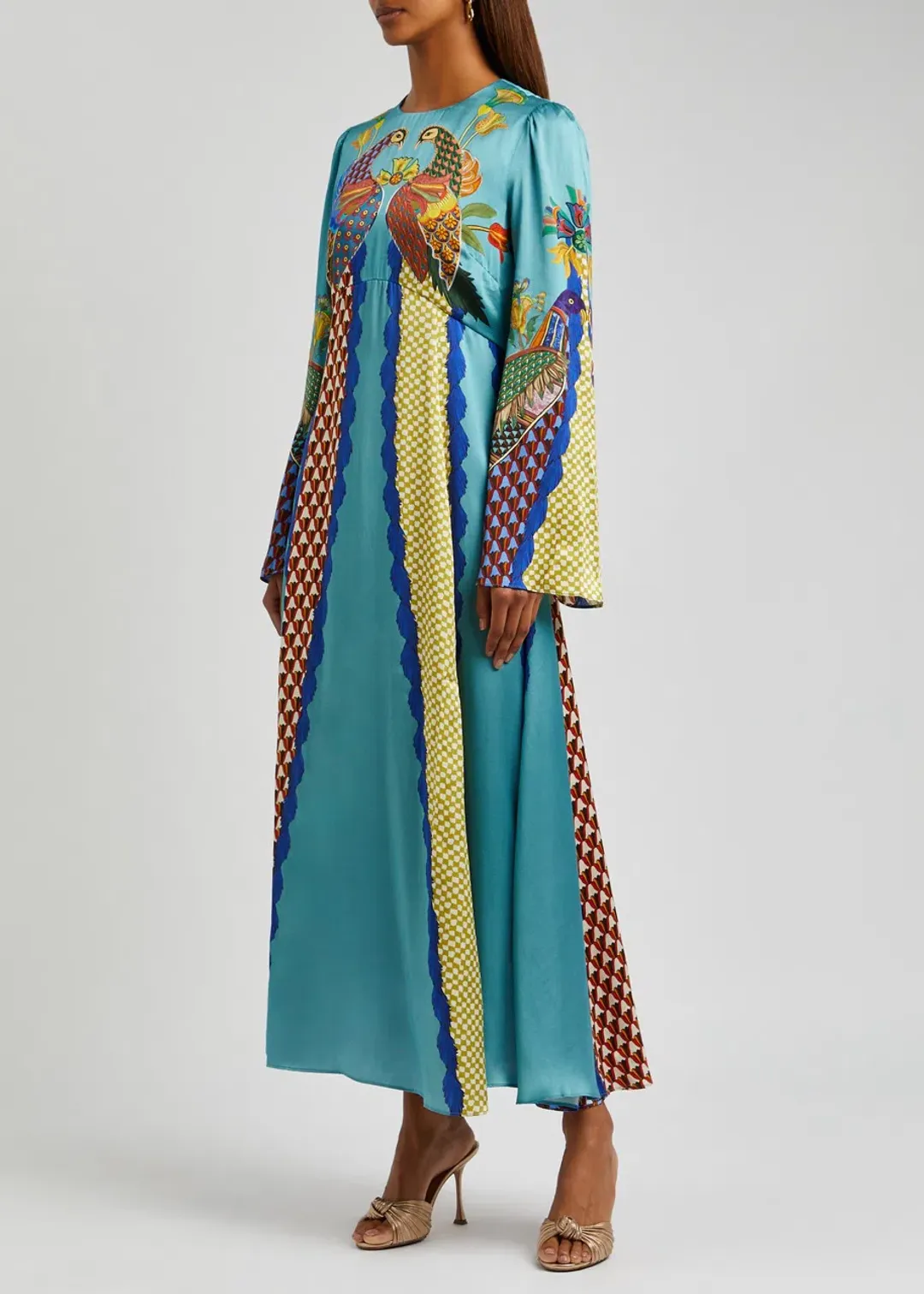 ALEMAIS Gilly Flare Sleeve Dress Multi Size AU 10 for rent on The Volte - main image