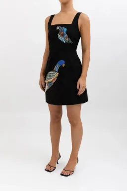 Alemais Rowena Beaded Mini Dress Black Size AU 8  for rent on The Volte - image 1