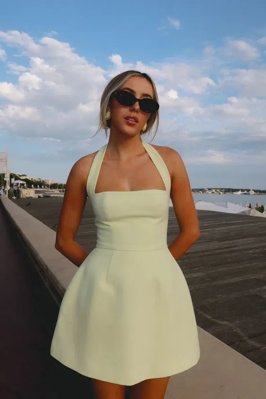 Odd Muse The Ultimate Muse Structured Mini Dress Lime Cream Size S / AU 8 for rent on The Volte - main image