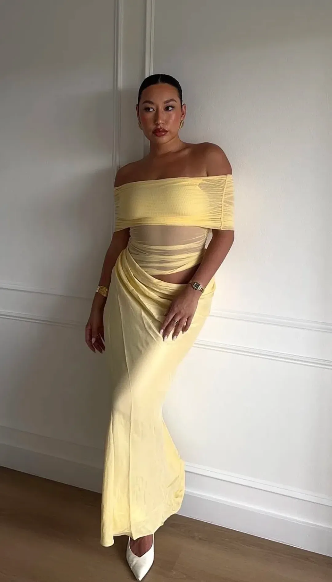 Benni Nico Maxi Dress- Butter Yellow- Size 10 for rent on The Volte - main image