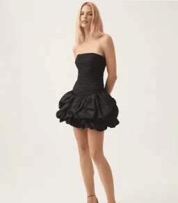 Aje Violette Bubble Hem Mini Dress in Black Size 10 for rent on The Volte - image 4