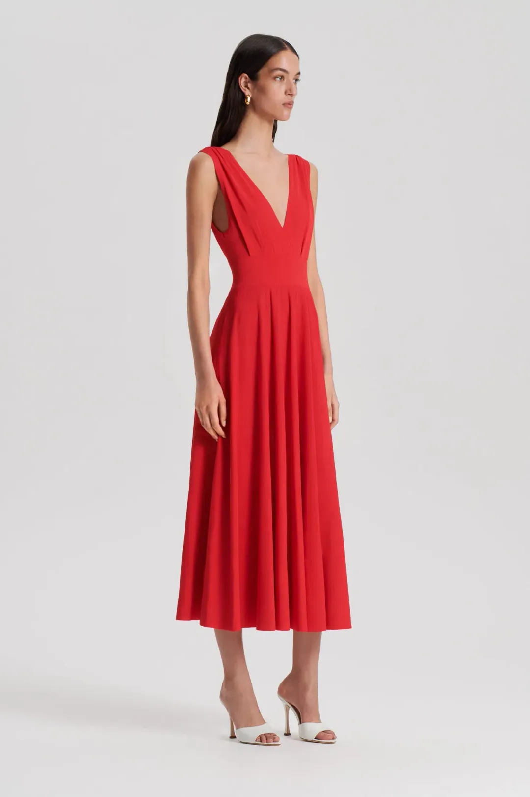 Scanlan Theodore Soft Jersey Dress in Red Size 8 for rent on The Volte - main image