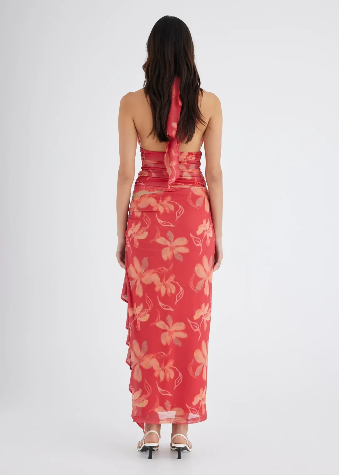 Benni Penelope Halter Maxi Dress- Hibiscus Floral- Size 6 for rent on The Volte - main image
