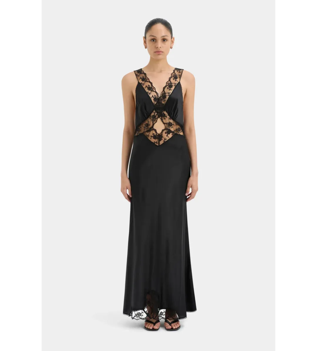 Sir The Label Aries Cut Out Gown in Black Size 1 / AU 8 for rent on The Volte - main image