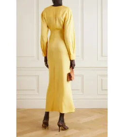 Christopher Esber Ruched Crop and Skirt In Chalky Yellow Size AU 8 for rent on The Volte - image 4