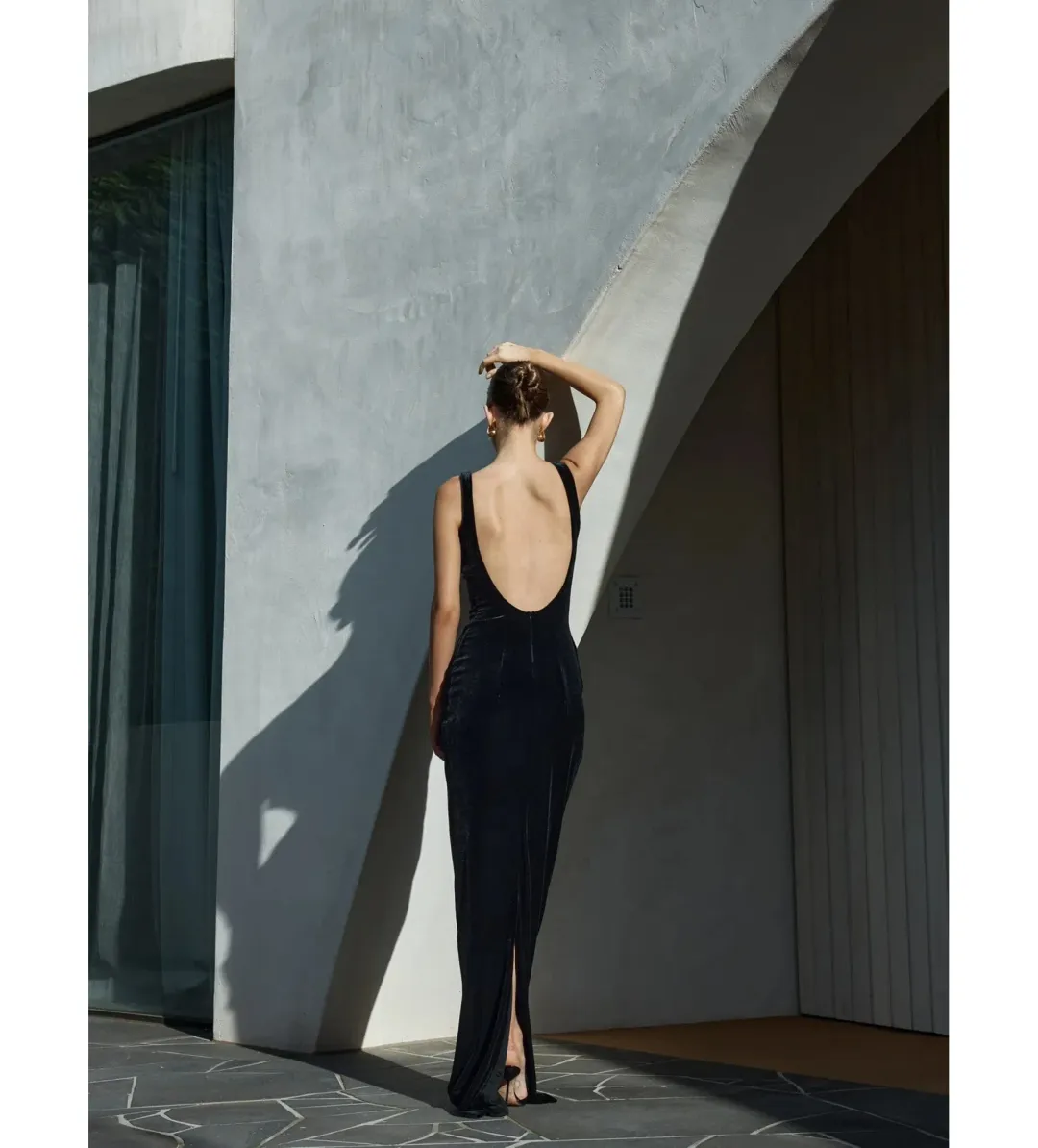 Effie Kats Verona Gown Black Velvet Size AU 6 for rent on The Volte - main image