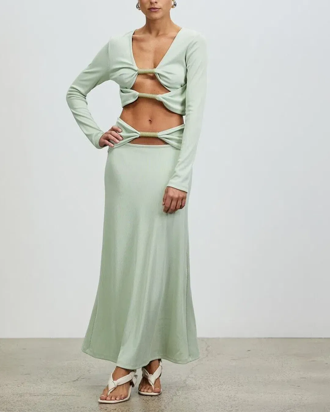 Christopher Esber Coiled Top and Skirt Set Mint Size 10 for rent on The Volte - main image
