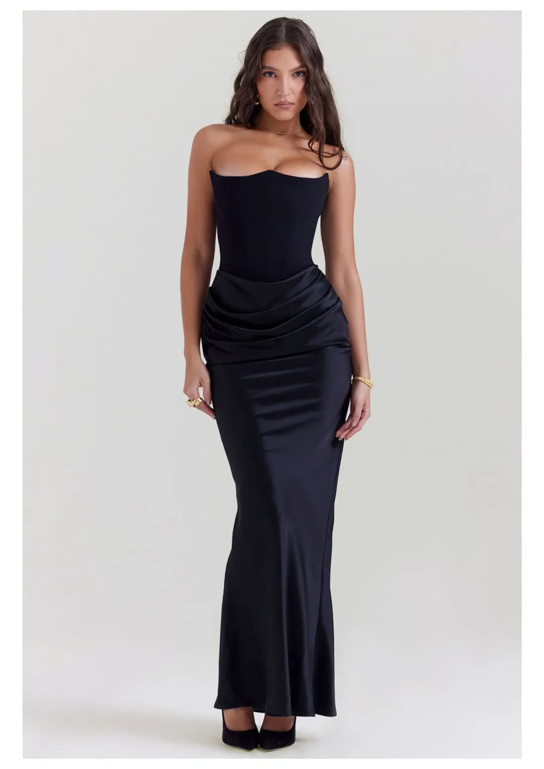 House of CB Persephone Strapless Corset Dress Black Size L / AU 12 for rent on The Volte - main image