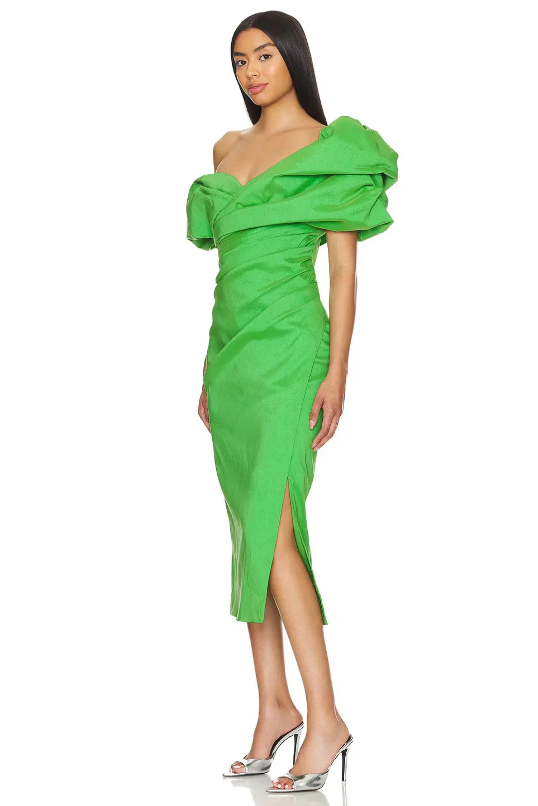 Rachel Gilbert Gia Midi Dress Green Size 3 / AU 12 for rent on The Volte - main image