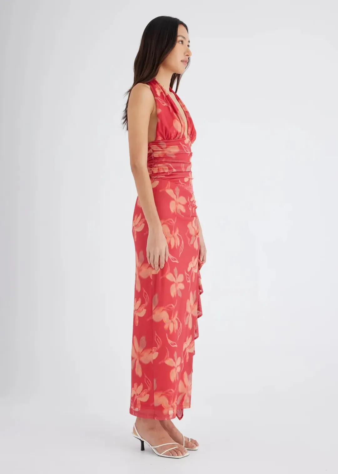 Benni Penelope Halter Maxi Dress Hibiscus Floral Size 10 for rent on The Volte - main image
