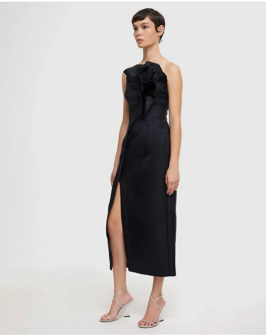 Acler Webster Midi Dress Black Metallic Size 8 for rent on The Volte - main image