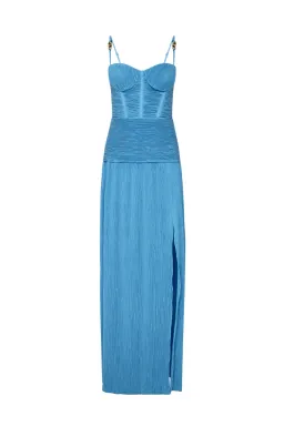 Manning Cartell Double Time Pleat Dress Maxi Blue Size AU 8 for rent on The Volte - image 5