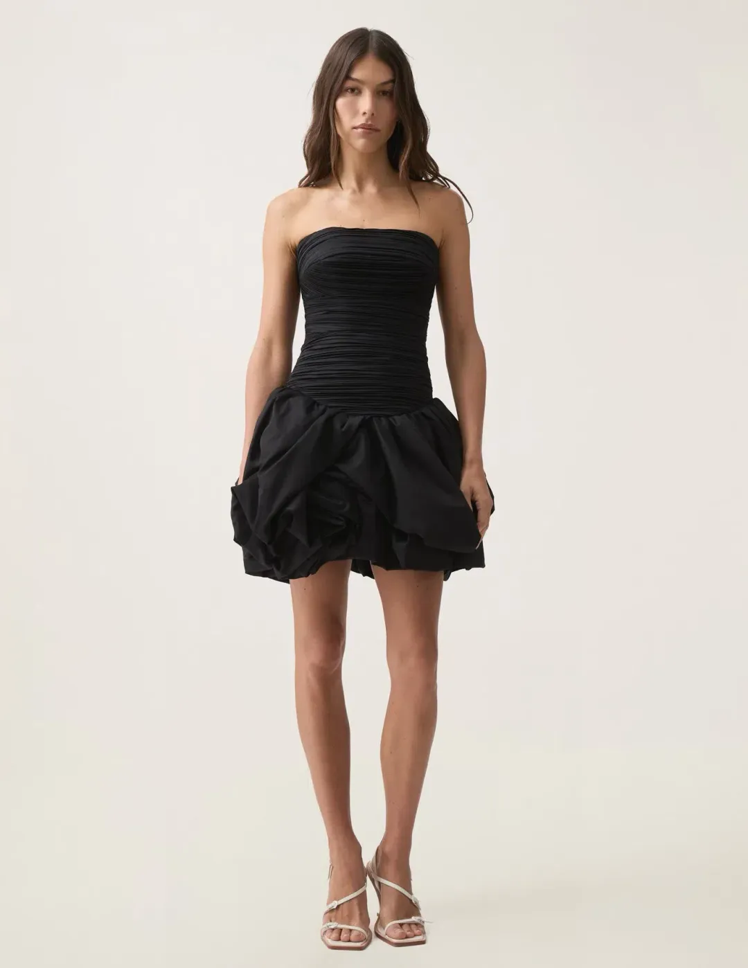 Aje Violette Bubble Hem Mini Dress in Black Size 6 for rent on The Volte - main image