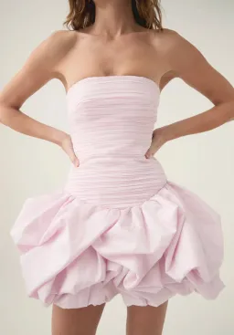 Aje Violette Bubble Hem Mini Dress Baby Pink Size 8 for rent on The Volte - image 3