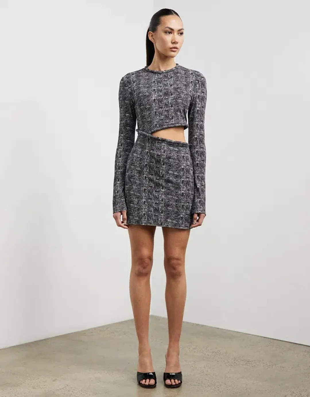 Camilla And Marc Cyrus Long Sleeve Mini Dress Grey Size 10  for rent on The Volte - main image