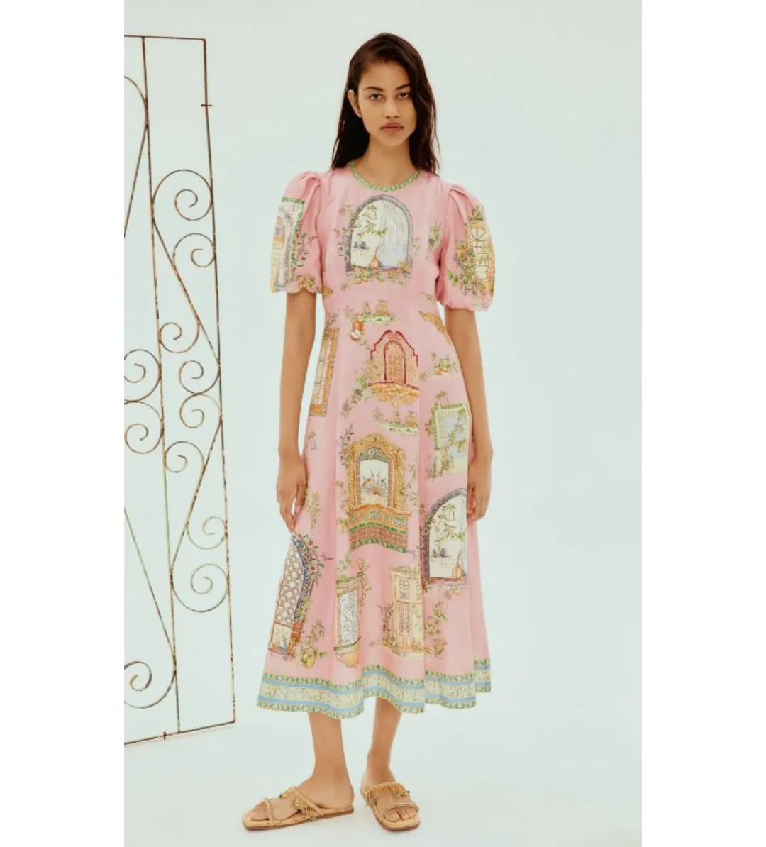 Alémais Monte Midi Dress Pink  Size 16 for rent on The Volte - main image