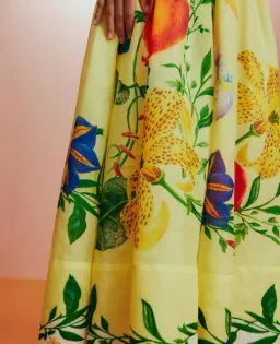 Alemais  Dahlia Halter Gown Midi Yellow Print Size AU 10  for rent on The Volte - image 4